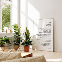 The Lord's Prayer Typography Art Print,  Our Father, Who Art In Heaven, Hallowed Be Thy Name,  Christian,  Gifts