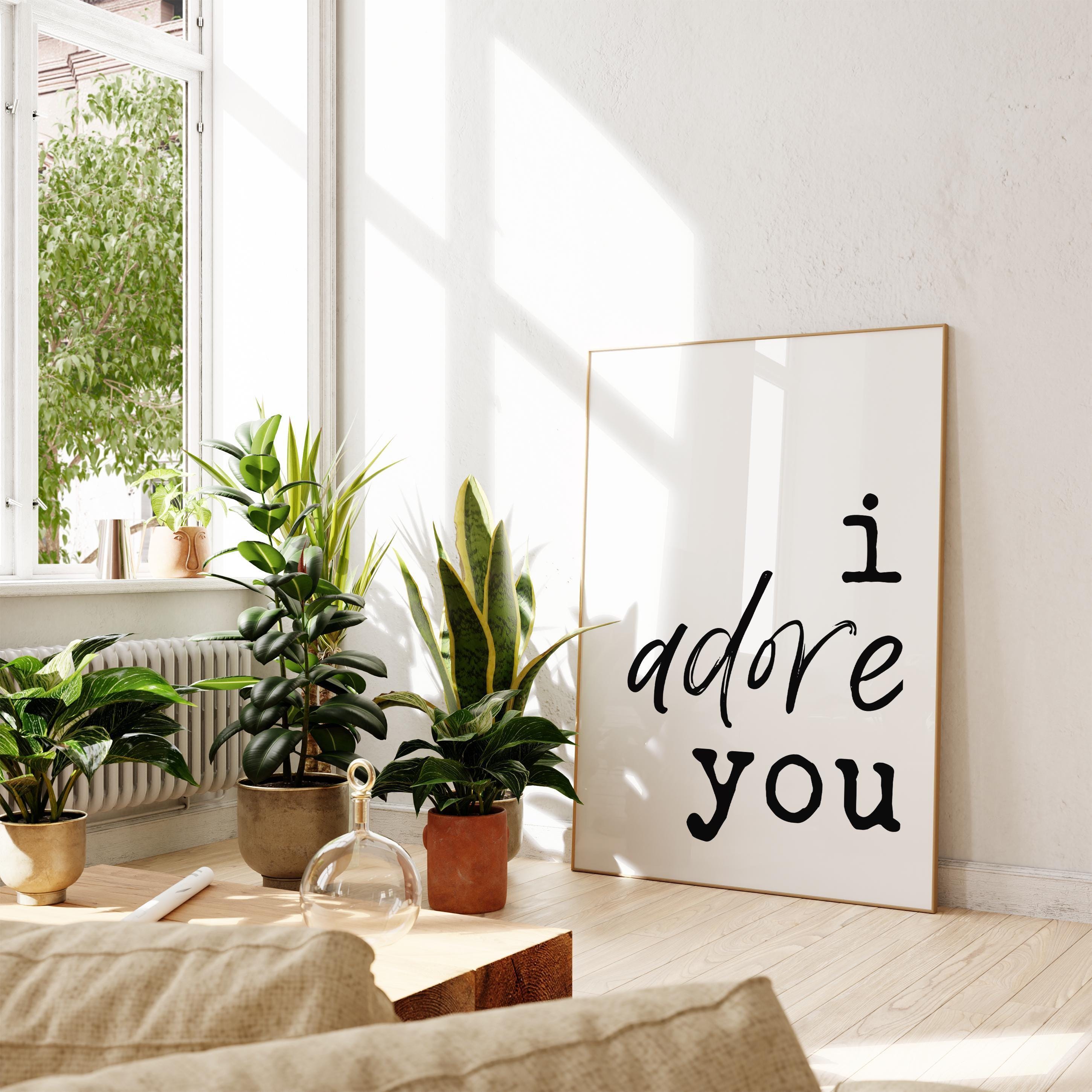 I Adore You Typography Print • Gift Idea • Wedding • Anniversary • Engagements • Love • Romance • Bedroom Wall Art