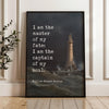 I am the master of my fate: I am the captain of my soul. William Ernest Henley Quote Typography Art Anton Melbye Lighthouse Painting,  1888
