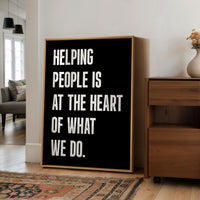 Motivational Office Wall Art,  Helping People Quote Print,  Minimalist Typography,  Business Decor