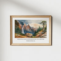 Tower Falls and Sulphur Mountain, Yellowstone by Thomas Moran 1874 Art Print