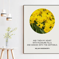 William Wordsworth Daffodils Poem - I Wandered Lonely as a Cloud Art Print - Daffodils Photo - Inspirational Poem - Poetry Wall Art Print
