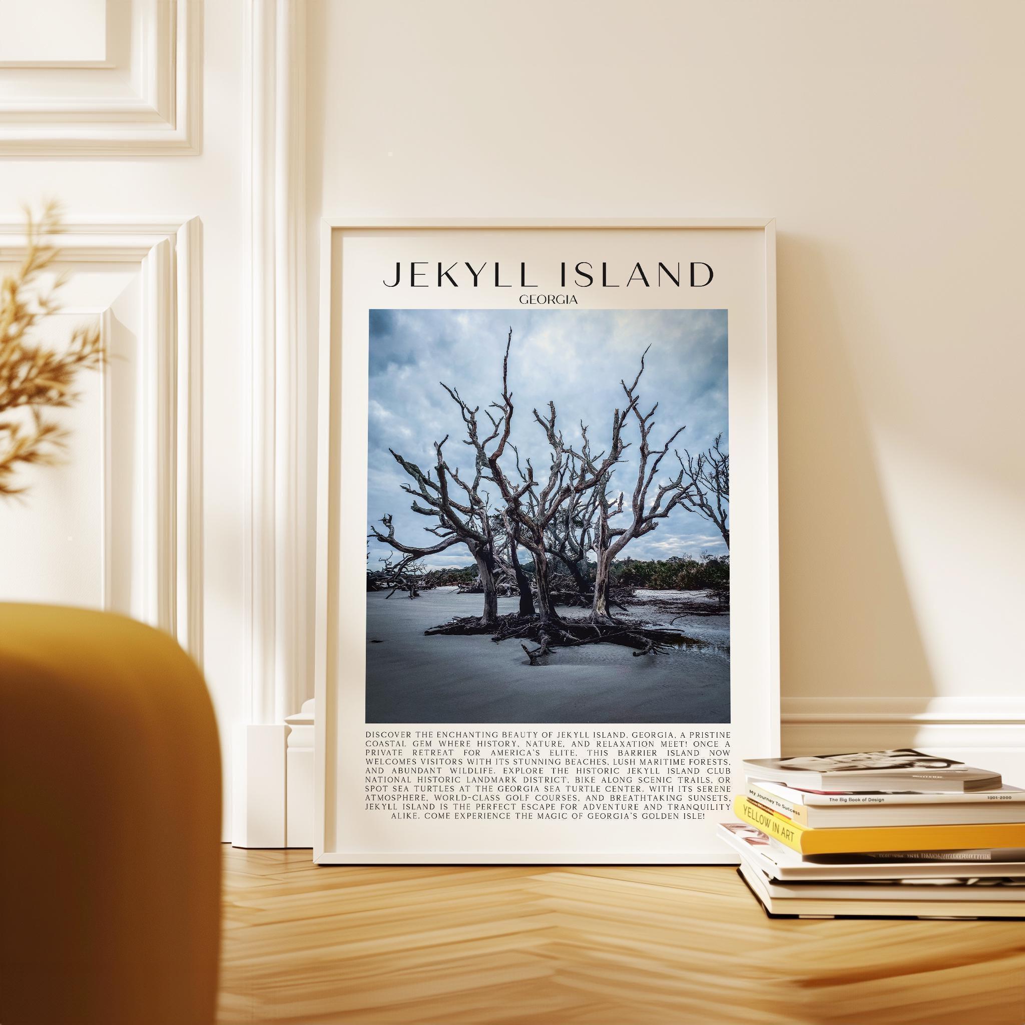 Jekyll Island, Georgia Typography Art Print,  Driftwood Beach,  Photo,  Travel
