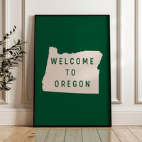 Welcome to Oregon Sign Art Print, Pacific Northwest Decor, PNW Decor, Travel Gift