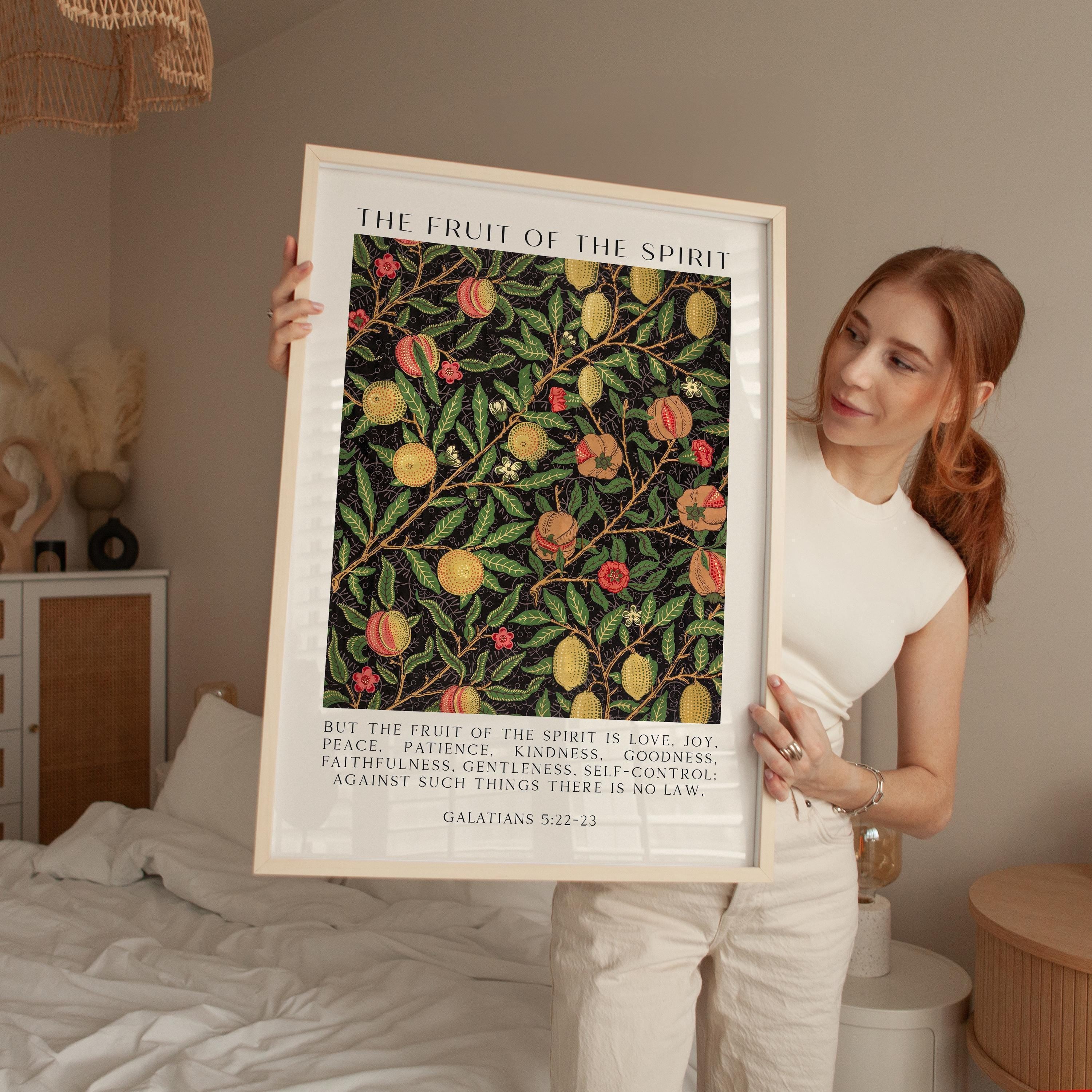 Fruit of the Spirit,   But the fruit of the Spirit is love, joy, peace, patience, kindness,  Galatians 5:22•23,  Typography Art Print