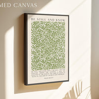 Be Still and Know Art Print,  William Morris Willow Design,  Psalm 46 Bible Verse
