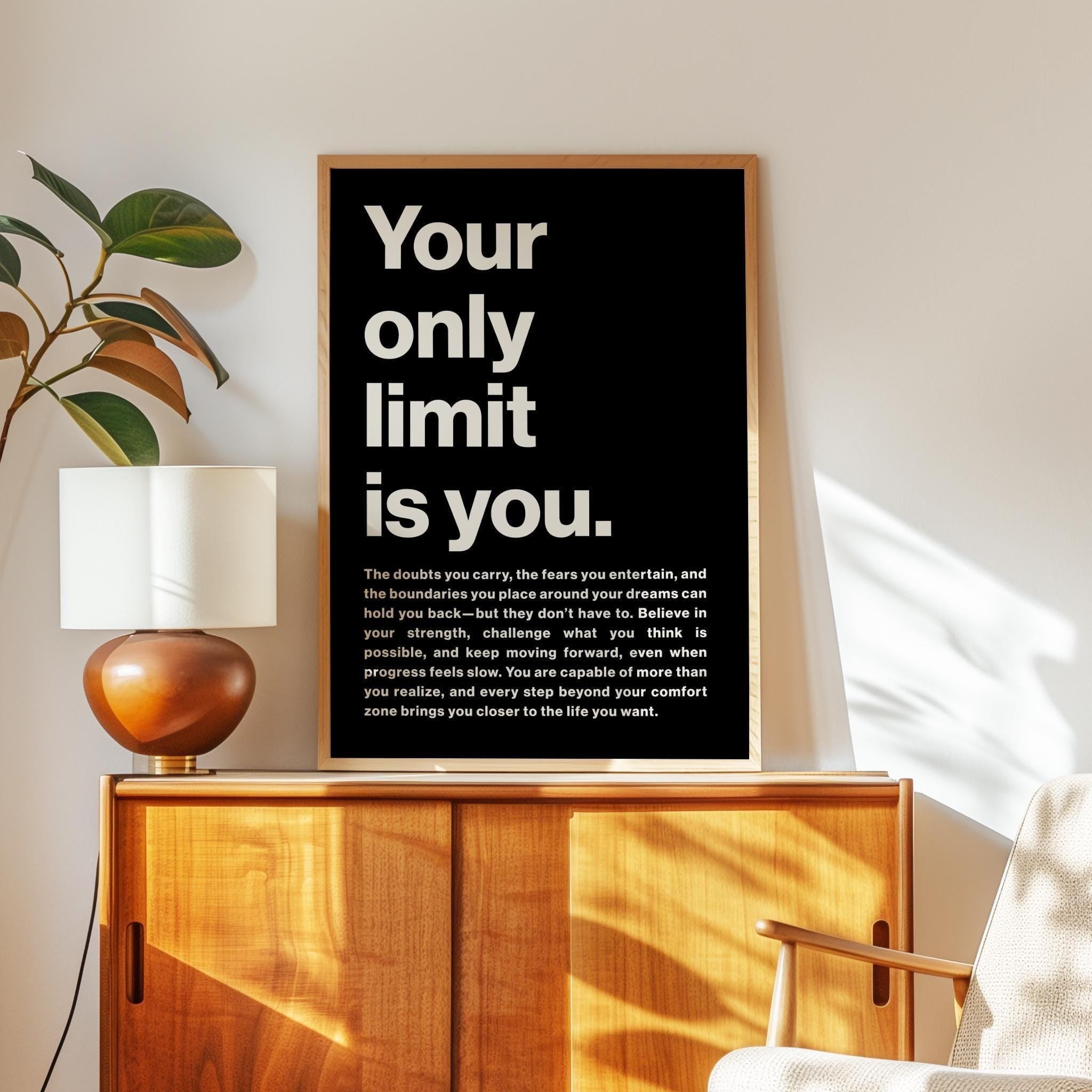 Your Only Limit Is You Print, Motivational, Inspirational, Office Decor, Gym Art, Entrepreneur Gift