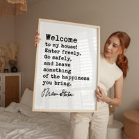 Welcome To My House, Enter Freely, Go Safely,  Bram Stoker Quote,  Dracula,  Typography Art Print