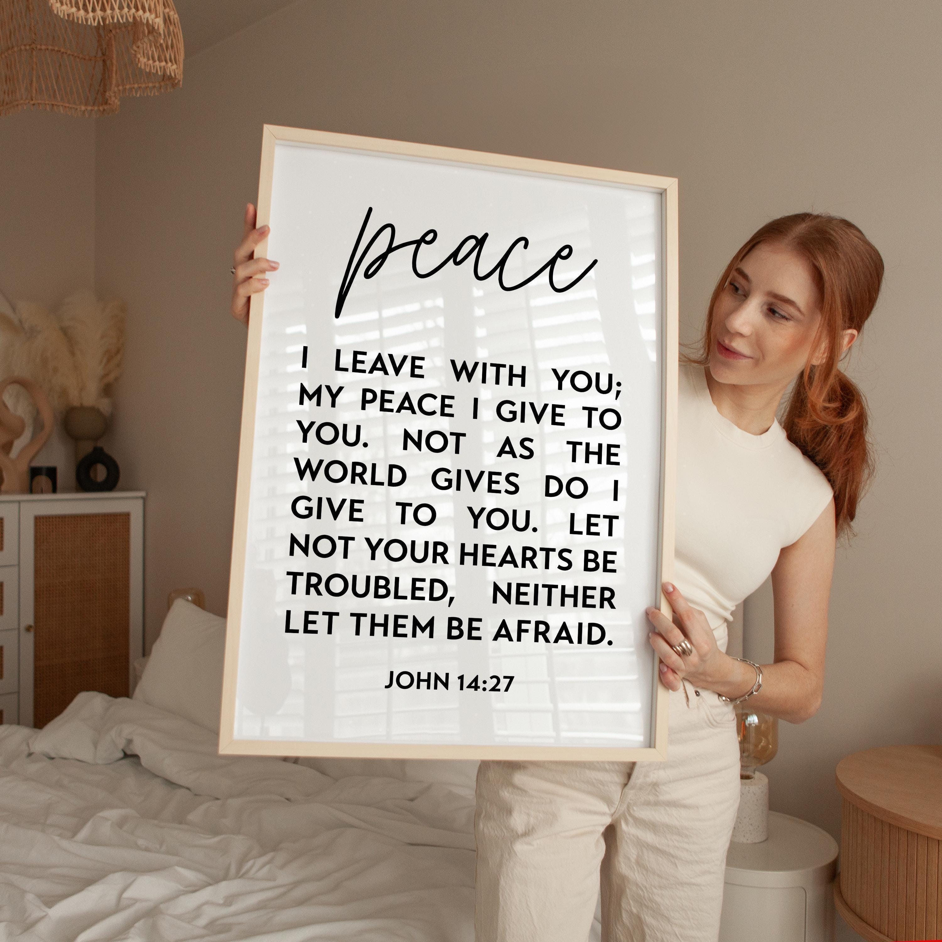 Christian Wall Art, Peace I Leave With You Print, John 14:27, Wall Decor