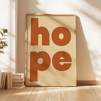Hope Typography Art Print,  Mid•Century Modern,  Good Vibes,  Modern,  Optimism,  Inspirational • Gift Idea
