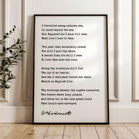 I Travelled Among Unknown Men,  William Wordsworth Poem,  Typography Art Print,  (1799)