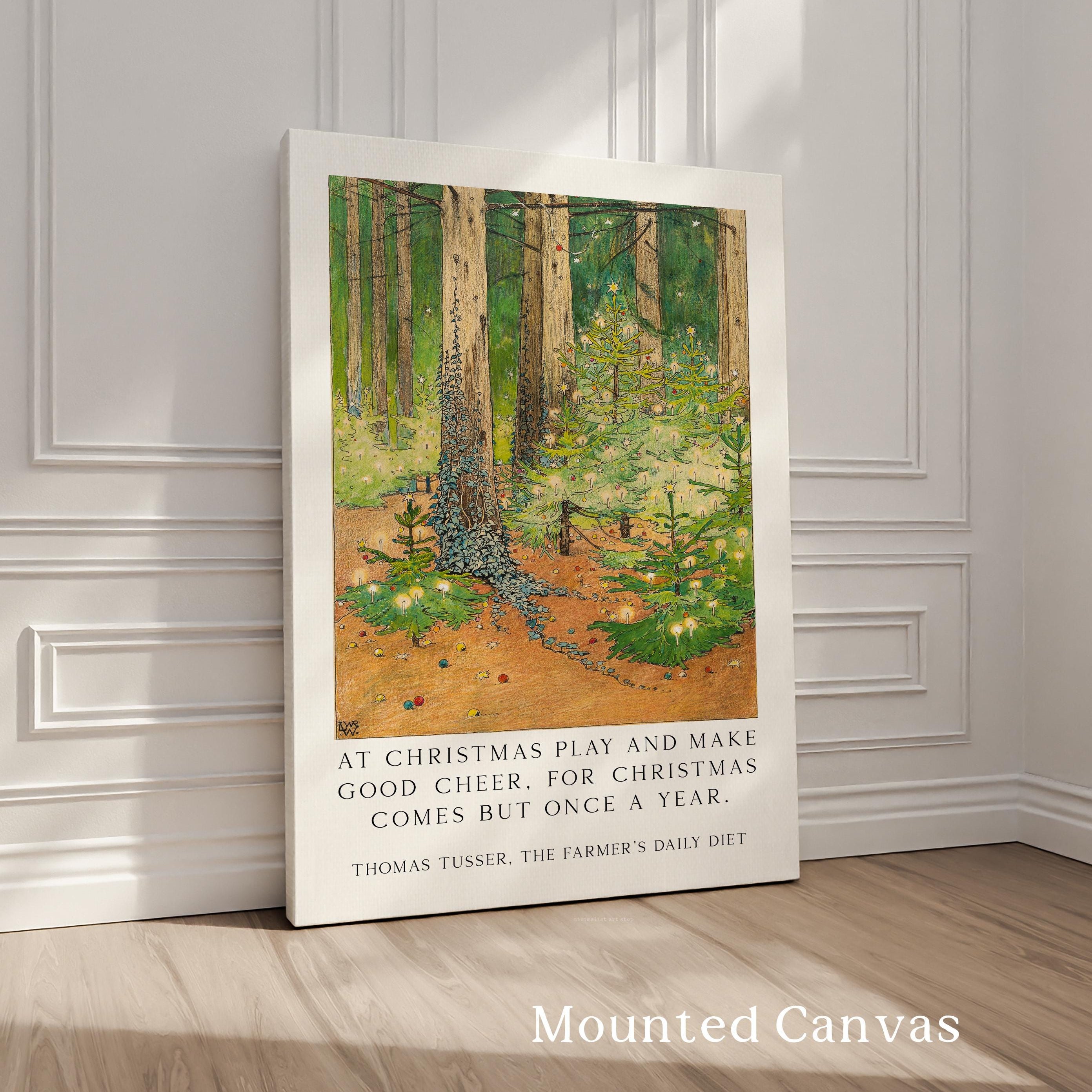 Vintage Art Print – “At Christmas Play and Make Good Cheer” – 1898 Wenckebach Forest Painting