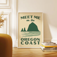 Meet Me on the Oregon Coast Print, Wall Art, Pacific Northwest Decor, Coastal Travel