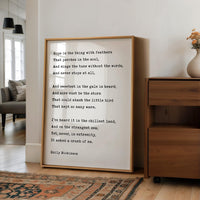 Hope Is The Thing With Feathers,  Emily Dickinson Poem,  Typography Art Print