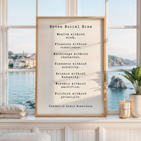 Seven Social Sins Wall Art,  Frederick Lewis Donaldson Quote,  Typography Art Print