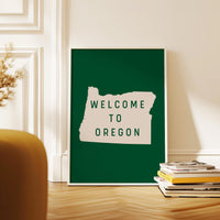 Welcome to Oregon Sign Art Print, Pacific Northwest Decor, PNW Decor, Travel Gift