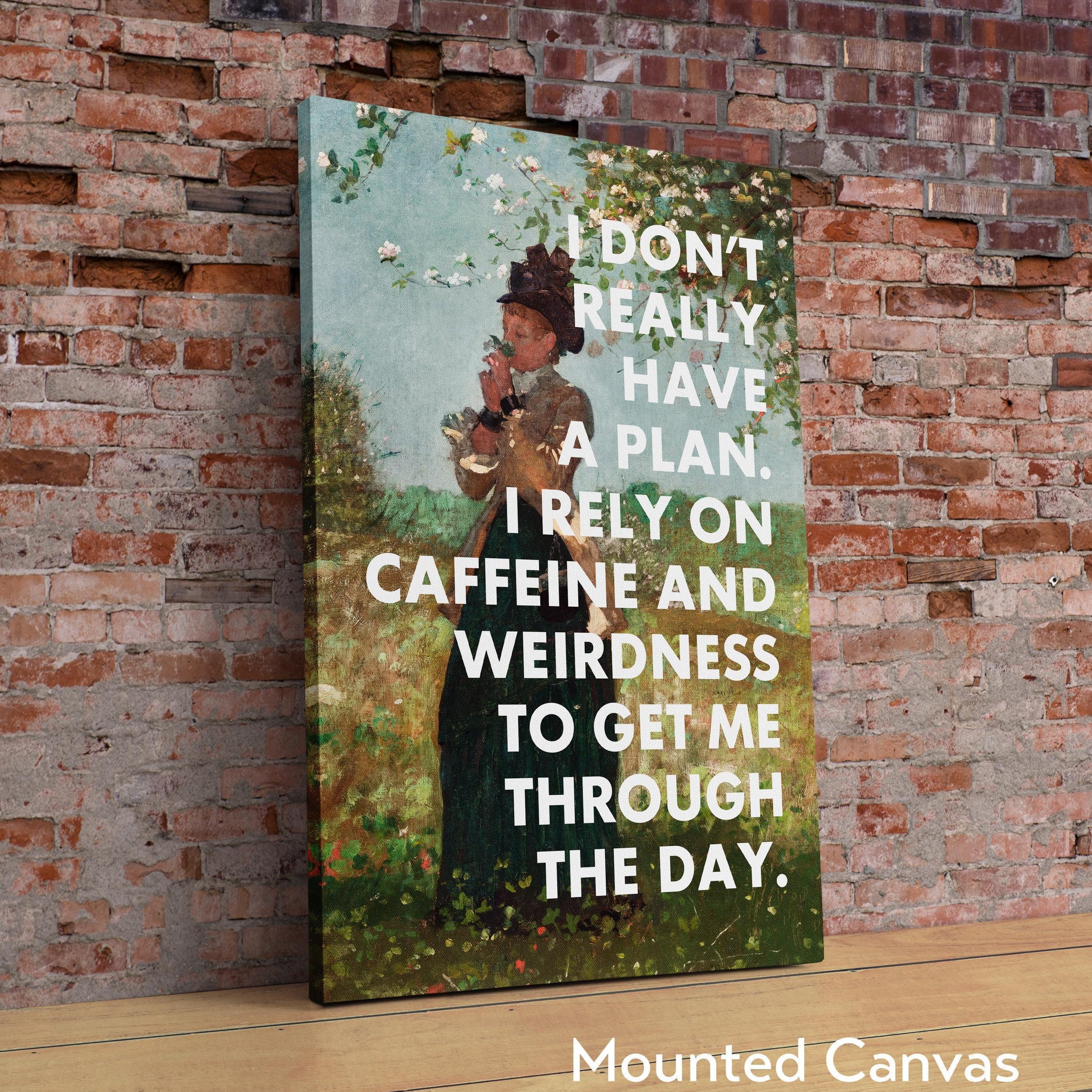 I Don't Really Have A Plan. I Rely On Caffeine and Weirdness To Get Me Through The Day. Typography Art Print