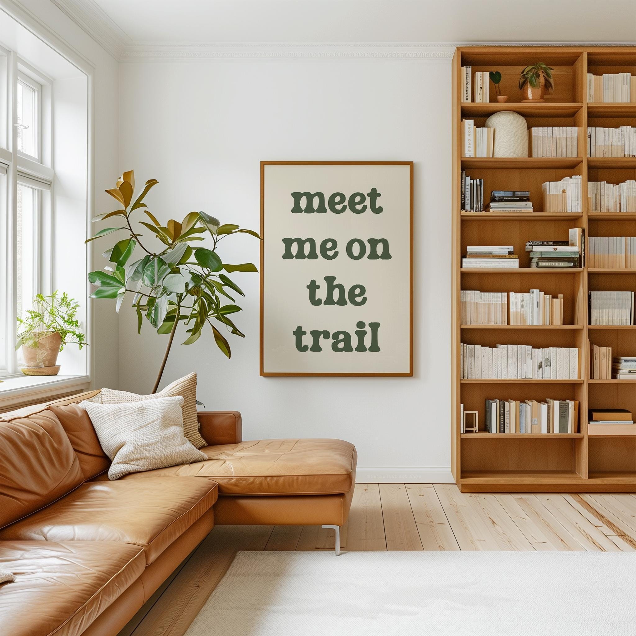 Meet Me on the Trail Wall Art,  Hiking Typography Print,  Outdoor Adventure Home Decor