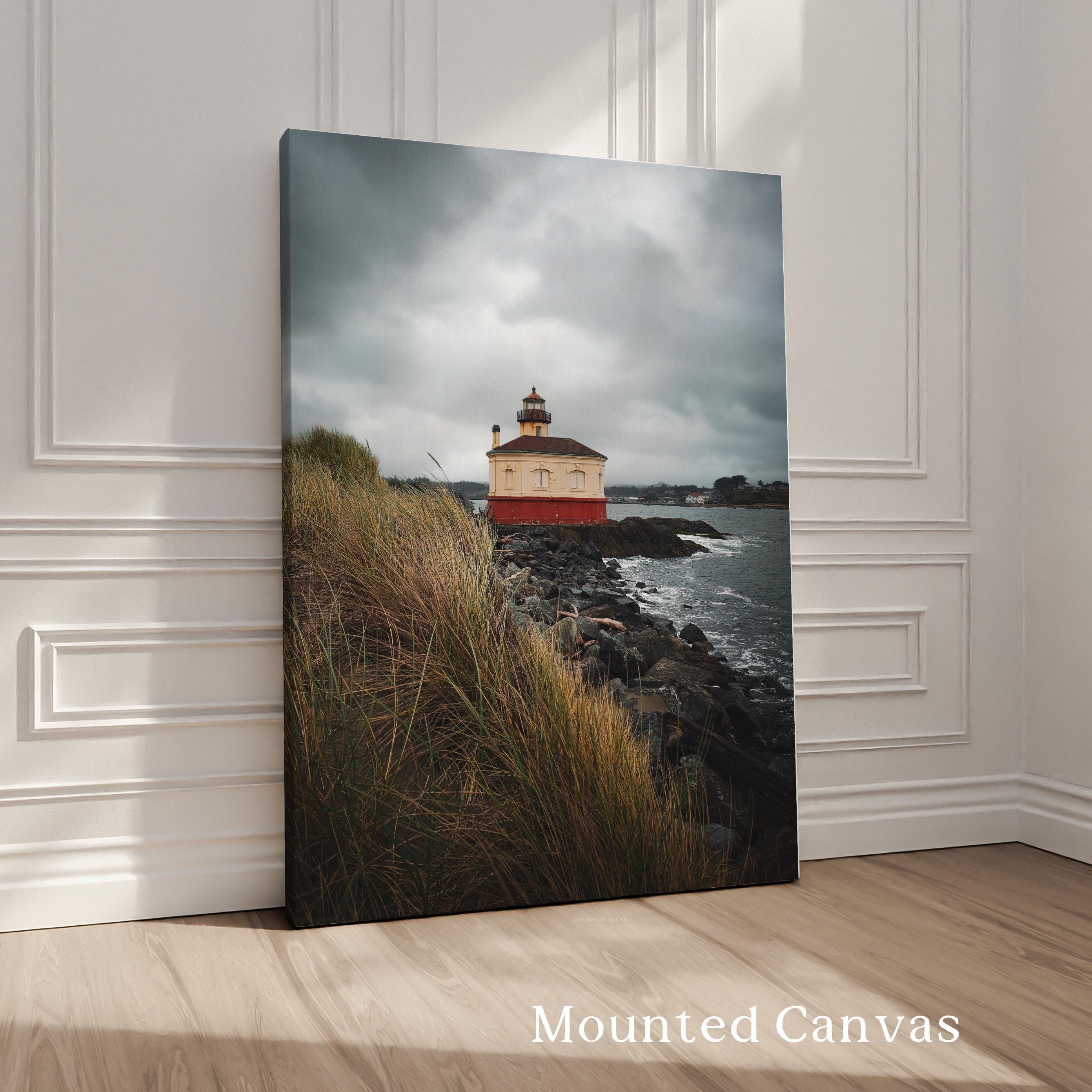 Coquille River Lighthouse Print in Bandon, Oregon,  Moody Coastal Photography by Jessie Dysart