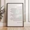 In the Seven Woods,  William Butler Yeats Poem Typography Art Print (1903)