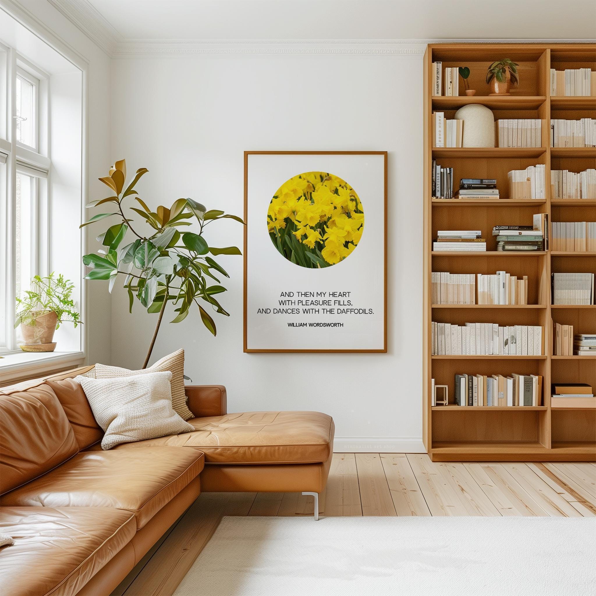 And Then My Heart With Pleasure Fills,  William Wordsworth Quote,  Daffodils Typography Art Print