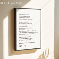 since feeling is first Poem by e.e. cummings Typography Art Print (1926)