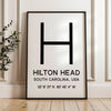 Hilton Head, South Carolina with GPS Coordinates Typography Minimalist Art Print