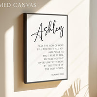 May the God of Hope,  Romans 15:13,  Personalized Typography Art Print