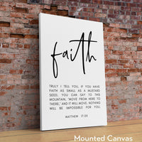 Matthew 17:20 Faith as Small as a Mustard Seed Art Print,  Religious Scripture - Bible Verse Art - Christian - Modern Wall Art