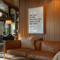Nutrition Health Quote Print,  Hippocrates: Let Food Be Thy Medicine - Wall Art
