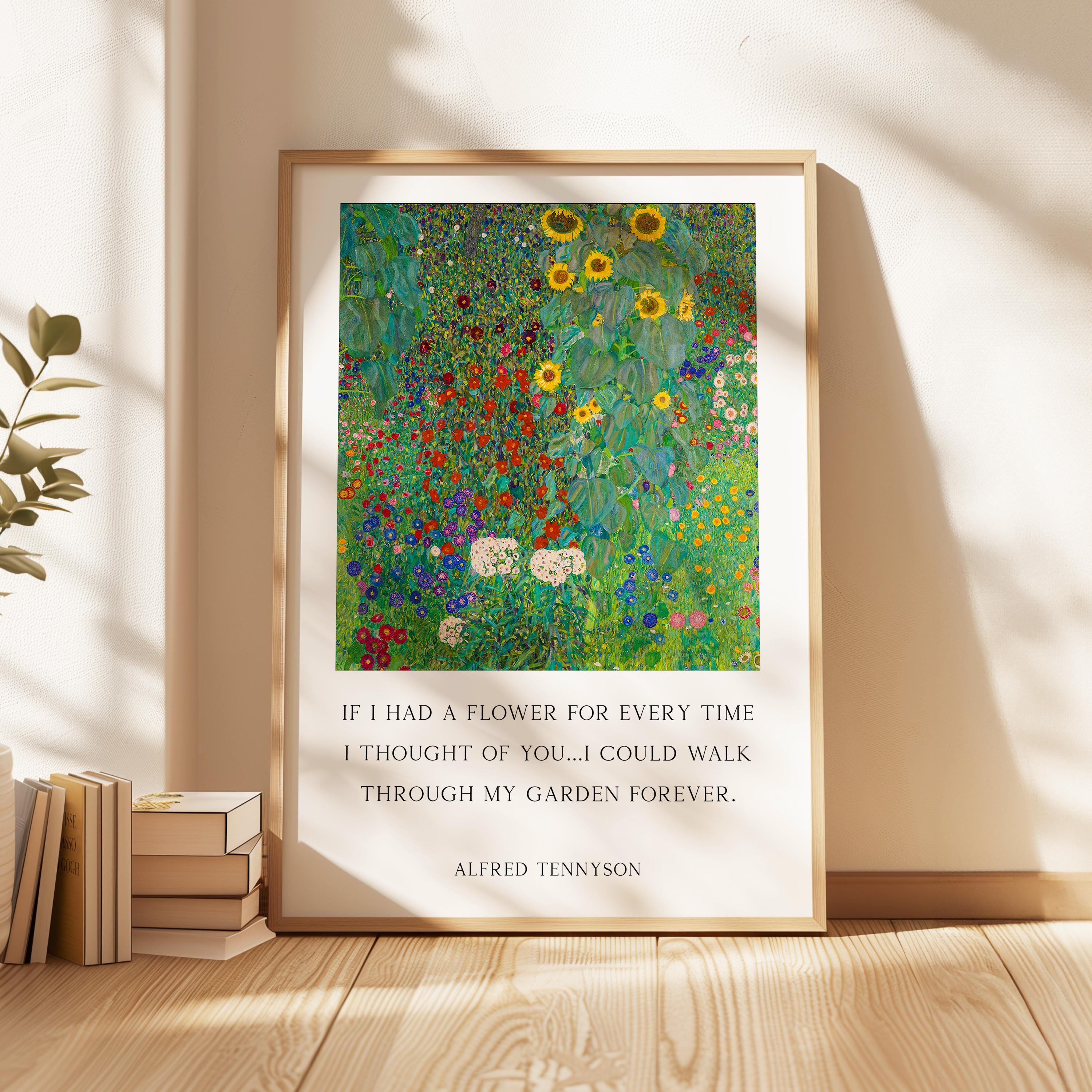 Alfred Tennyson Quote, If I Had a Flower, Romantic Flower Wall Art