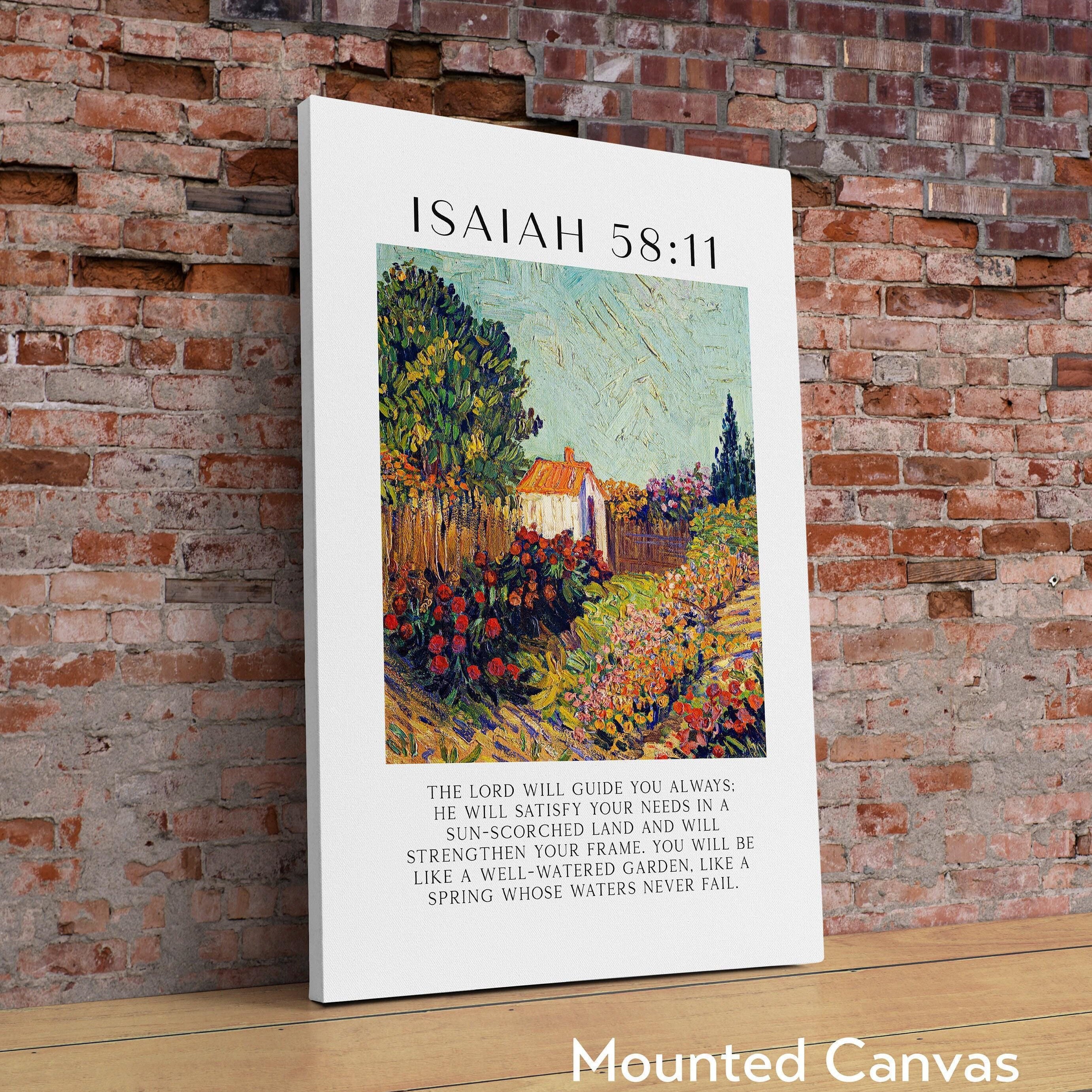 Isaiah 58:11,  The Lord will guide you always; he will satisfy your needs ... Art Print - Featuring Landscape 1925-1928 - Vincent Van Gogh