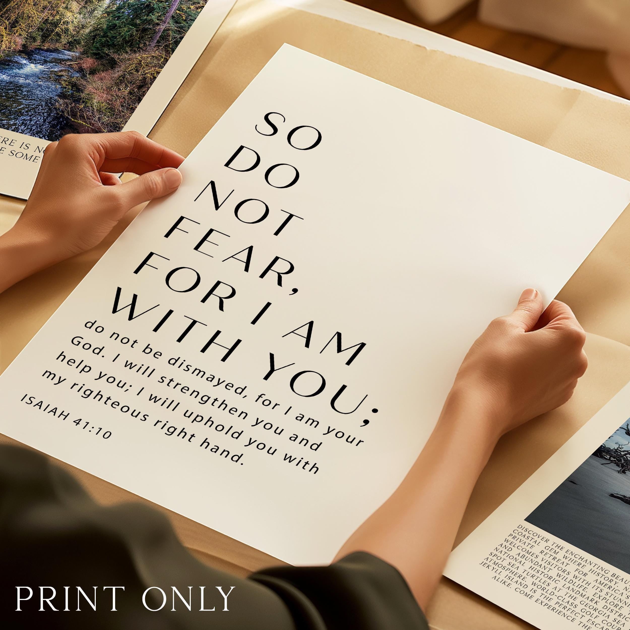 Isaiah 41:10 Bible Verse Print, Christian Wall Art, Do Not Fear Scripture