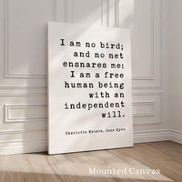 Jane Eyre Quote Print, Charlotte Brontë Art, I Am No Bird, Book Lover Gift