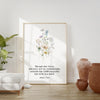 Psalm 37:24 Typography Art Print,  Though She Falls, She Will Not be Overwhelmed - Faithful - Christian - Bible Verse
