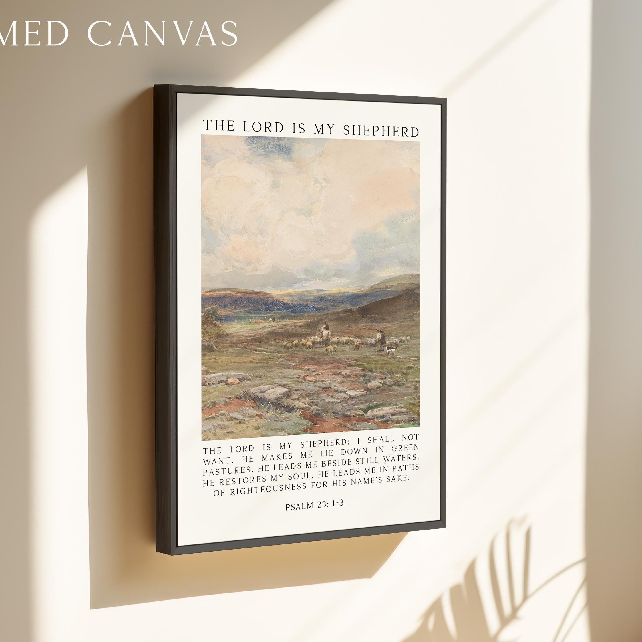 The Lord Is My Shepherd Psalm 23 Art Print – Christian Typography Wall Art