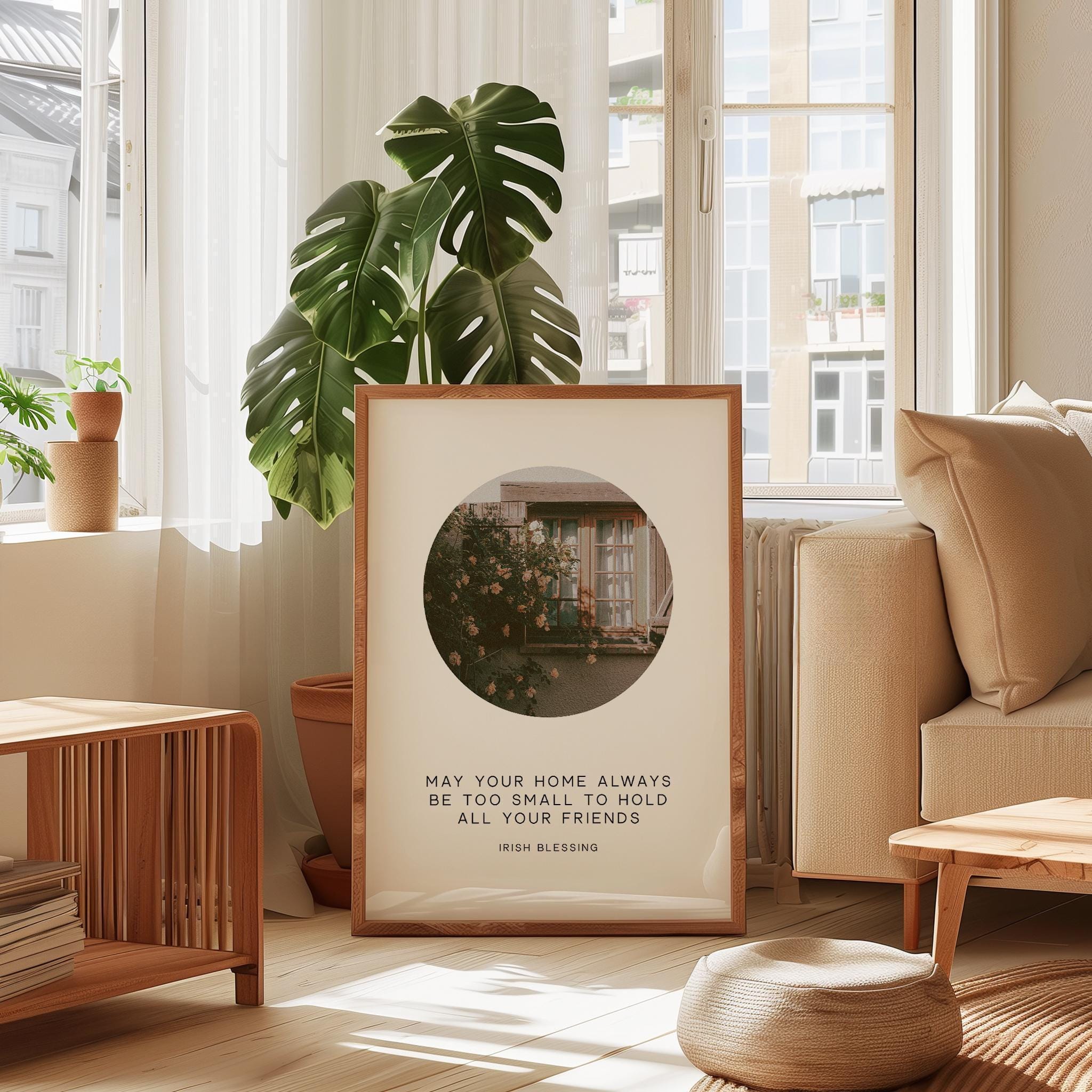 May Your Home Always Be Too Small To Hold All Your Friends,  Irish Blessing,  Typography Photo Print,  Housewarming Gift