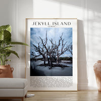 Jekyll Island, Georgia Typography Art Print,  Driftwood Beach,  Photo,  Travel
