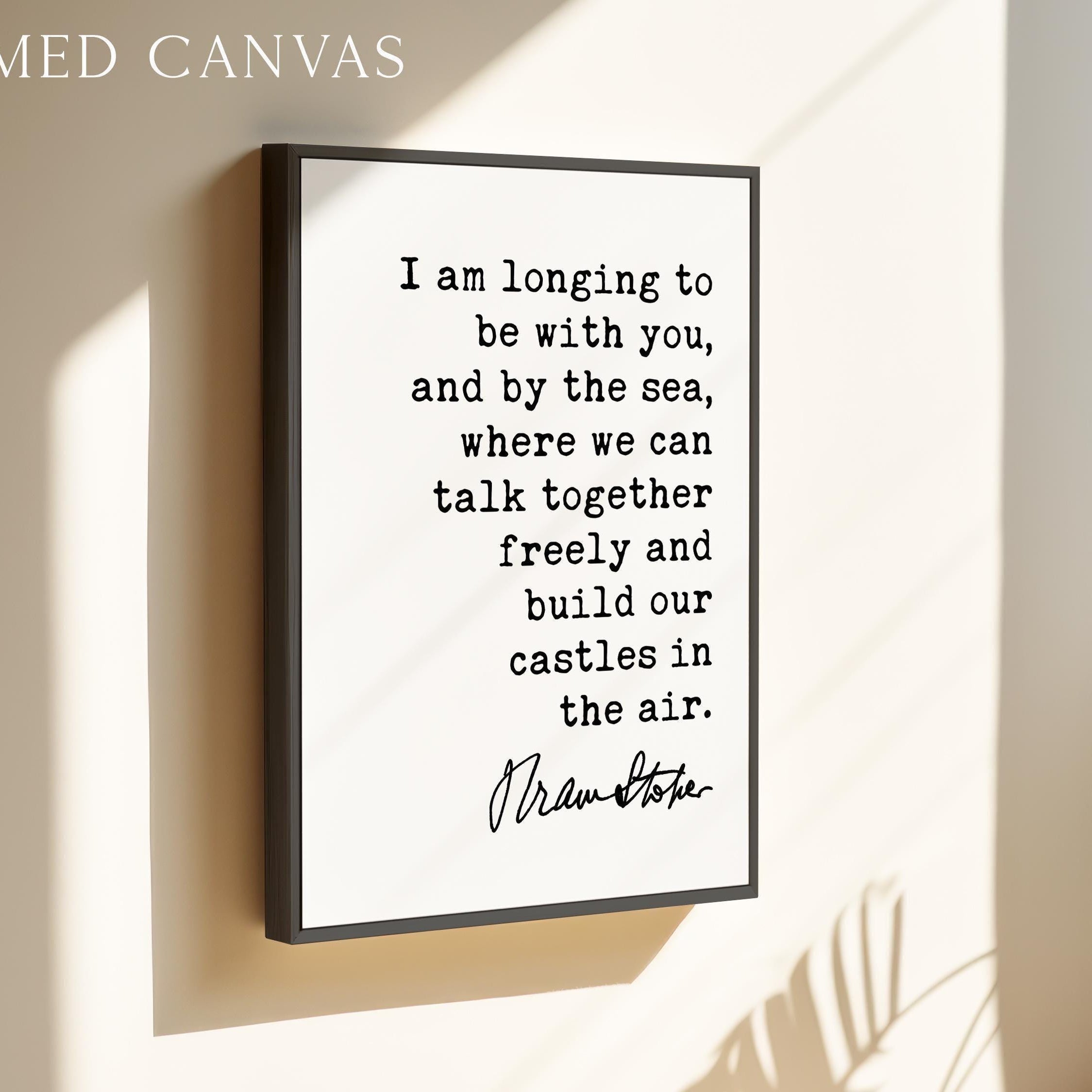 Bram Stoker Dracula Quote Print,  I Am Longing to Be With You Typography Wall Art,  Romantic Literary Home Décor