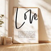 Love Is Patient Love Is Kind Art Print, 1 Corinthians 13:4-8, Wedding Gift
