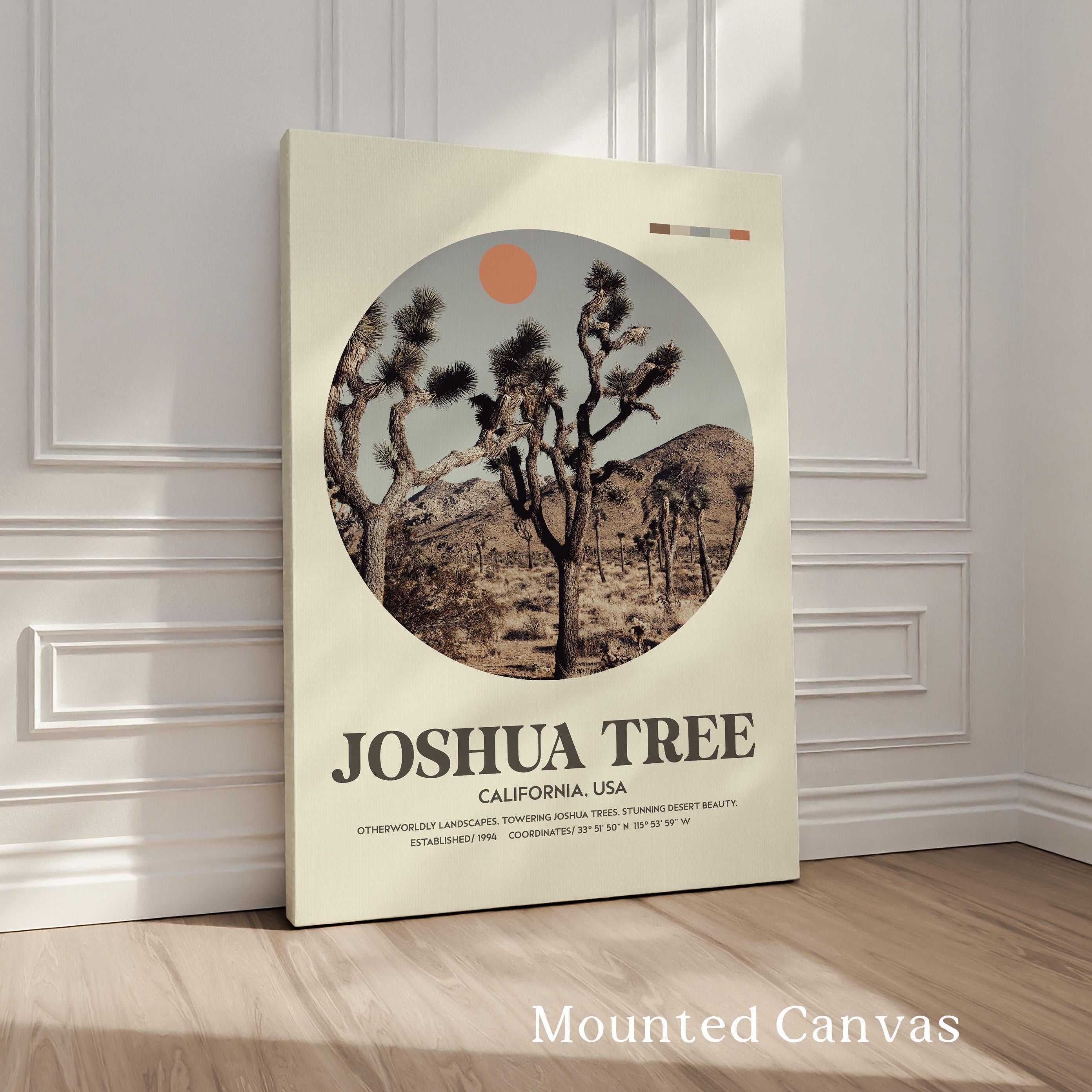 Joshua Tree, California,  MidCentury Modern,  Featuring GPS Coordinates,  Typography Art Print