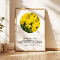 And Then My Heart With Pleasure Fills,  William Wordsworth Quote,  Daffodils Typography Art Print