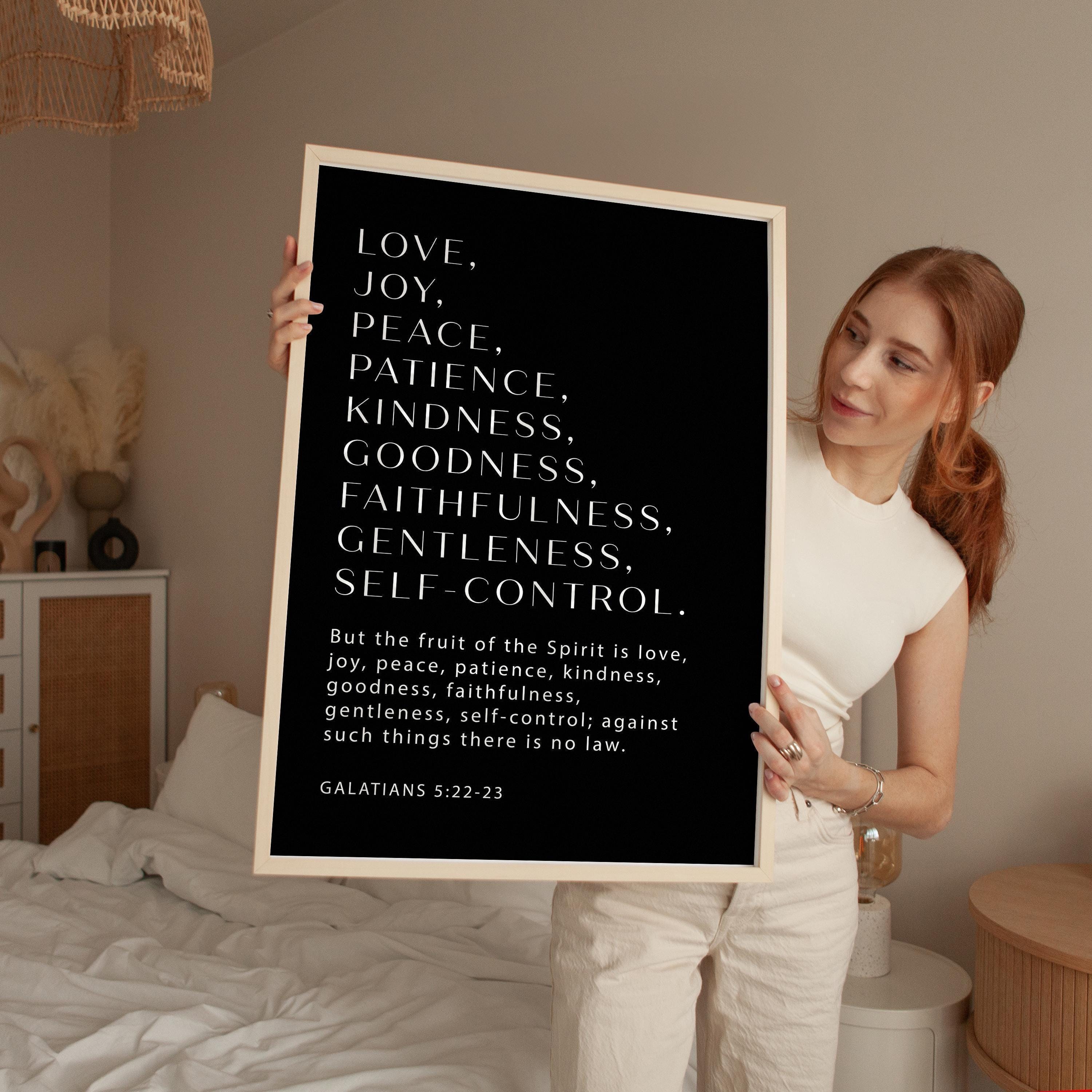 Galatians 5:22-23 Fruit of the Spirit Print, Christian Wall Art, Bible Verse Decor