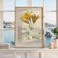 Consider the Lilies,  Scripture Wall Art - Matthew 6 28–29 Verse