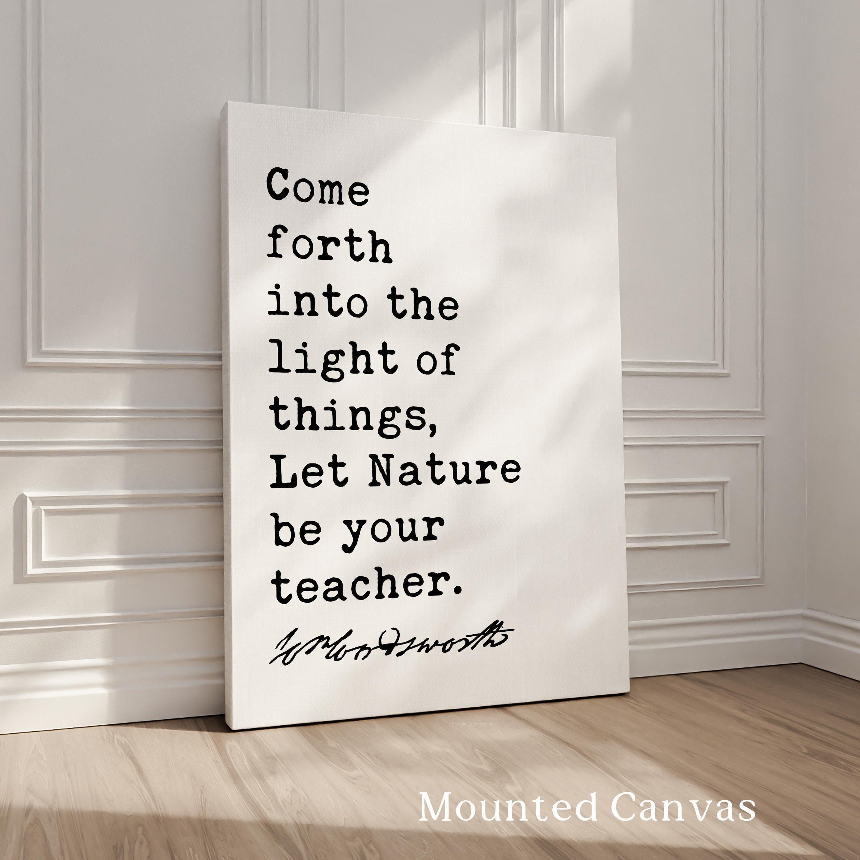 William Wordsworth Quote Print, Nature Be Your Teacher Wall Art, Literary Typography Decor