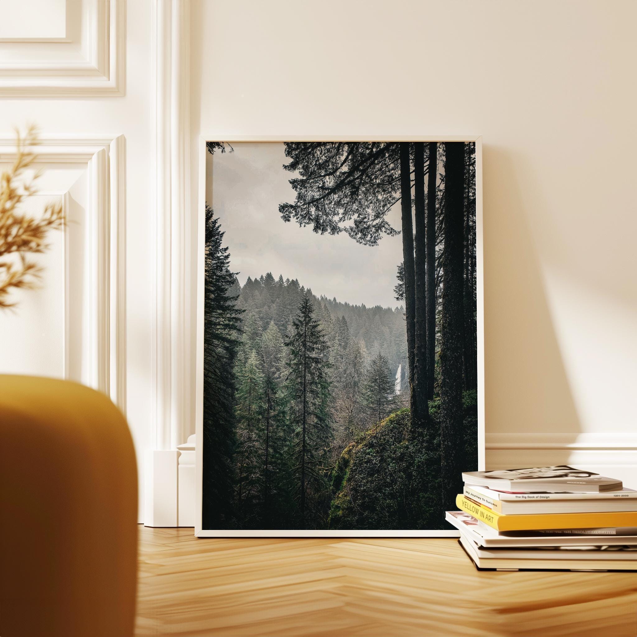 Silver Falls State Park Wall Art,  Oregon Forest Photography Print,  Moody Waterfall Landscape Décor, Pacific Northwest Nature Photo