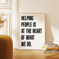Motivational Office Wall Art,  Helping People Quote Print,  Minimalist Typography,  Business Decor