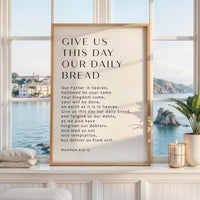 The Lord’s Prayer Print: Christian Scripture Wall Art, Give Us This Day