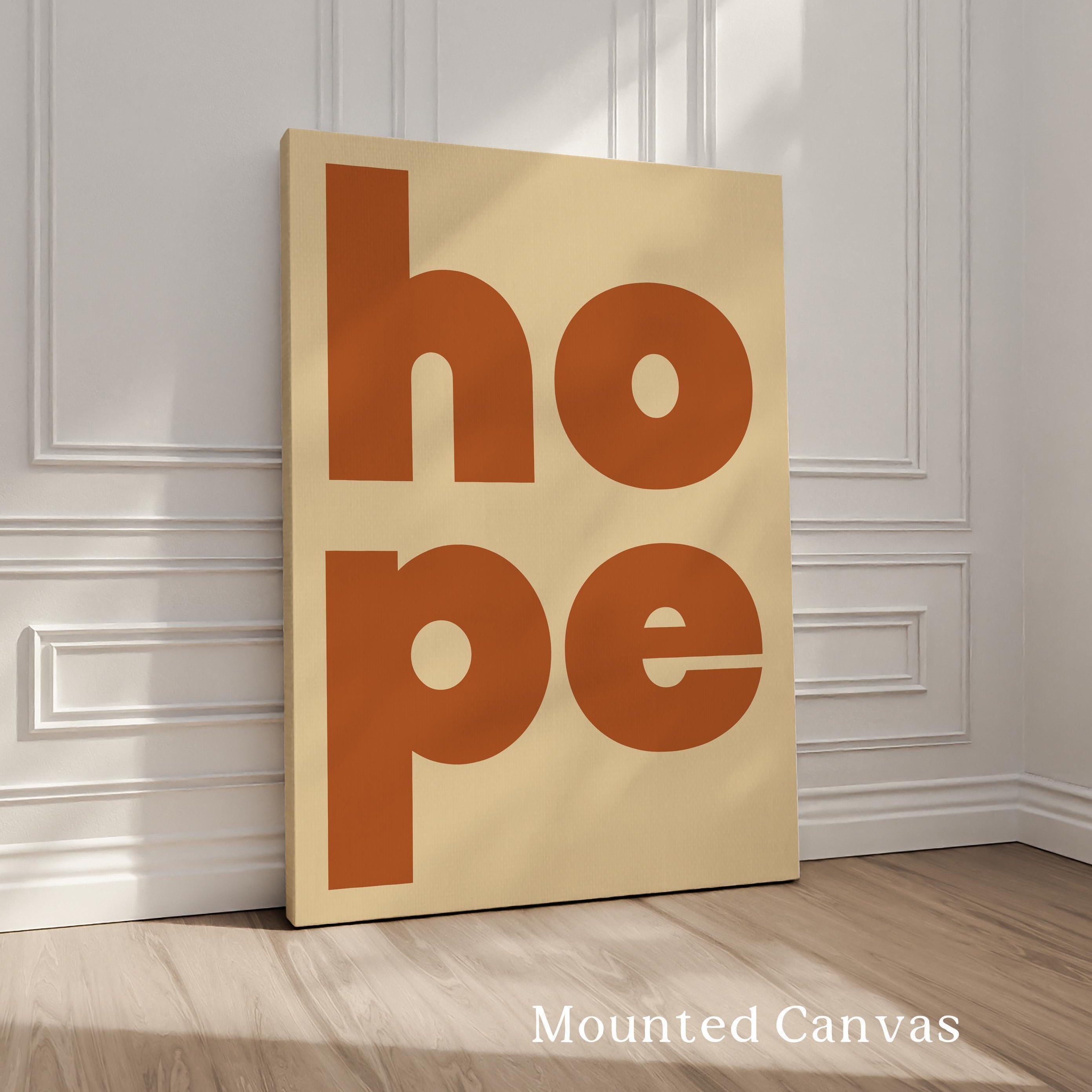 Hope Typography Art Print,  Mid•Century Modern,  Good Vibes,  Modern,  Optimism,  Inspirational • Gift Idea
