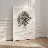 Rooted in Love Scripture Print,  Ephesians 3:17•19 Christian Wall Art with Tree Illustration